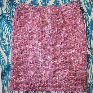J. Crew Pink Tweed Pencil Skirt